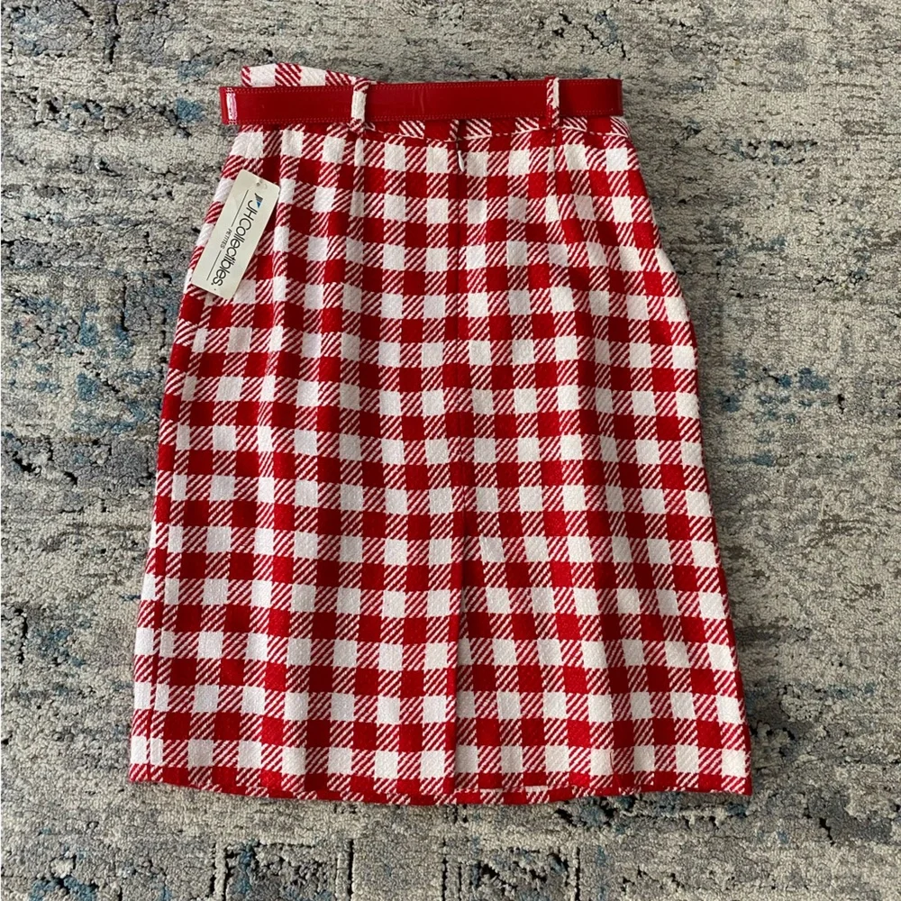 Vintage 80's red and white gingham skirt - Picture 2 of 8